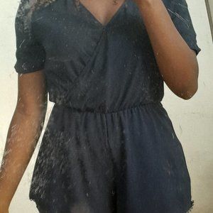 Divided H&M navy blue short sleeve romper
